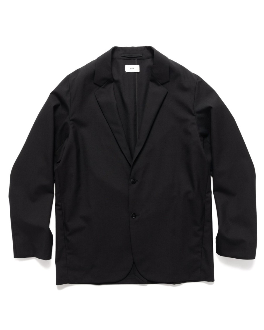 ATON Wool Tropical Tailored Jacket Black | Men — Shoespromot